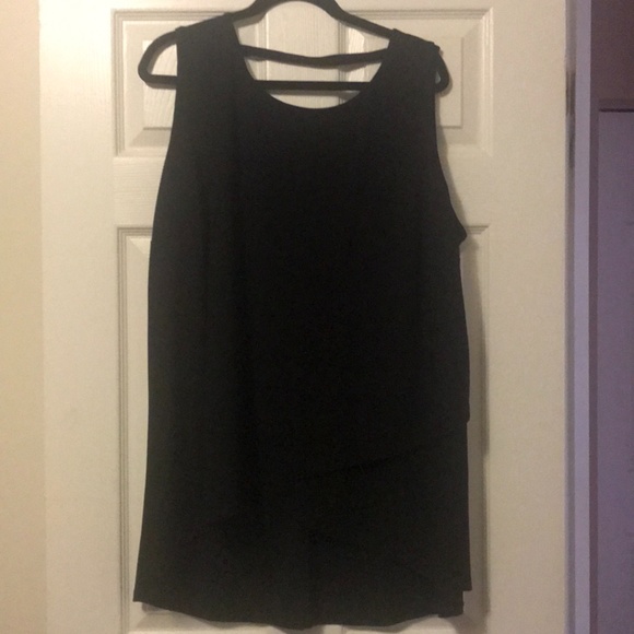⏰LAST CHANCE⏰ Worthington Woman Black Asymmetrical Tank Top (3X) - Picture 1 of 7